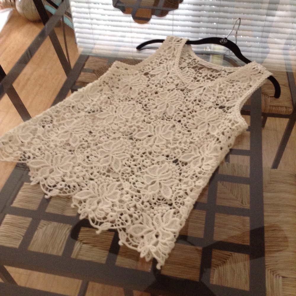 LOFT Lace Cotton Top